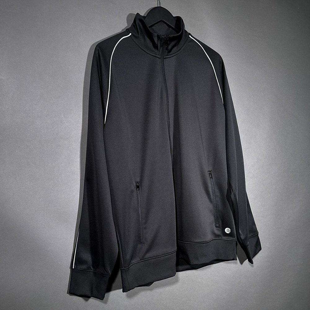NWT Solaris Black Reflective Trim‎ Moisture Wicking Iconic Track Jacket Size XLT